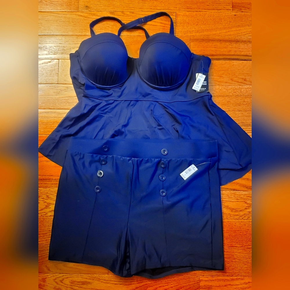 TORRID Push-Up Demi Skater Top & Retro Ultra High Rise 3.5 Inch Swim Short